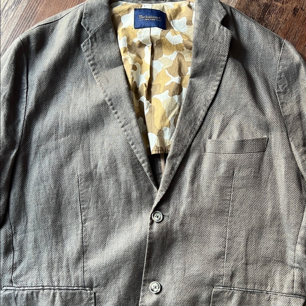 Thelonious C Brown Blazer with Patterned Lining - Picture 4 of 10